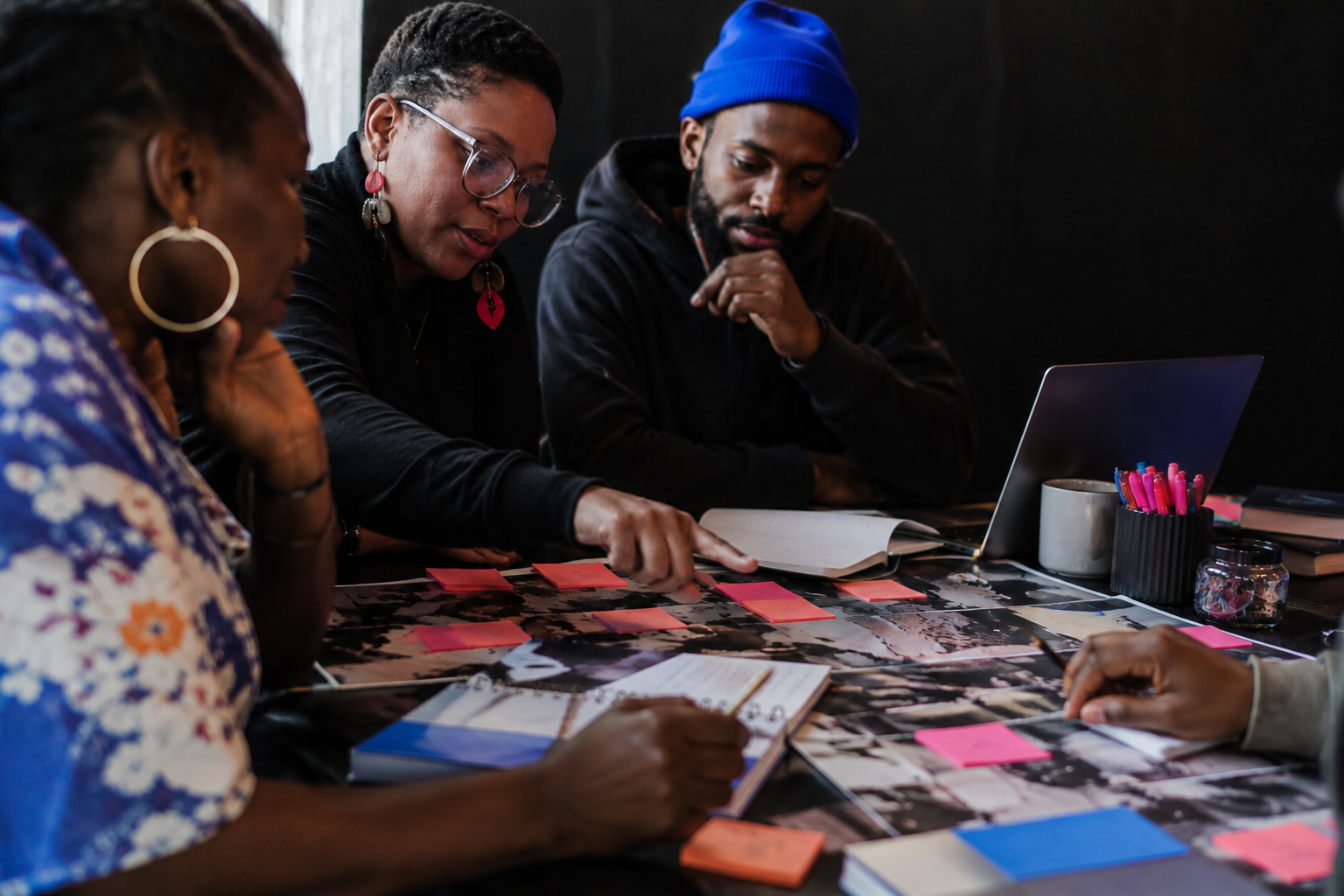 Organizers working through a campaign strategy session